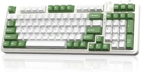 AUSDOM 98Pro Silent Mechanical Keyboard,Wireless Hot Swappable Gaming Keyboard with Backlit,Gasket Structure,Pre-lubed Tactile Switches,2.4GHz/Type-C/Bluetooth Custom Keyboard(Green & White-Silent)