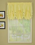 Today's Curtain, Orleans Scallop Curtain, Buttercup Fan Insert, 30" W x 40" L, Buttercup