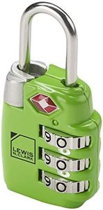 Lewis N. Clark TSA-Approved 3-Dial Combination Luggage Shackle Lock, Green, One Size, Travel Sentry Large 3dial Combo Lock