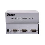 DTECH 2-Port RS232 Serial Splitter Box COM Port Expander 1x2 with Power Adapter for Sharing PCs and Capture Data