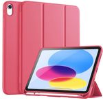 Vobafe Case for iPad 10th Generation Case 2022, IPad 10 Case with Flexible TPU Back & Trifold Stand, Protective Cover with Pencil Holder for iPad 10.9 Inch, Auto Wake/Sleep, WaterMelon