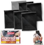 XFasten Microfiber Cleaning Cloth, 6-Pack, 6-Inch by 7-Inch Lint-free Cloth Cleaning Wipes for Eyeglass, Camera Lens, Cellphone, Computer Screen, Tablet, Laptop and VR screens | Eyeglass Cleaner Wipes