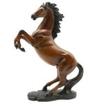 Lukitas Jumping Horse Statue and Sculpture, Decorative Galloping Horse Figurine, Creative Desk Ornament for Living Room Office Home Decor, Equestrian Choice for Horse Lovers, Dark Brown, Resin 14''