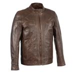 Milwaukee Leather Men's Broken Brown Leather Jacket with Front Zipper Closure SFM1860-4X-Large