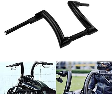 HCmotorku Motorcycle Handlebar 12/14 / 16 Inch Rise Hanger Handlebar Z Drag Bar Dry Clutch Fit For Harley Touring Dyna Softail Breakout Street Bob Fat Bob (Black 12" Rise)