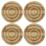 HOKIPO® Eco-friendly Extra thick Bamboo Wooden Coasters for Home Pan Pot Holder for dining table Heat Pad for Kitchen - Pack of 4 (AR2924)