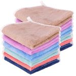 ViEinkaufen 12 Pcs Flannel Face Cloths With Hanging Loop Soft Face Flannels Baby Flannels Quick Dry Reusable Face Body Cloths Squares Wash Cloths For Baby Kids Adults(30x30cm)