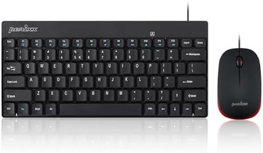 Perixx Periduo-212 Wired Mini Keyboard and Mouse Set, USB Connection, Black