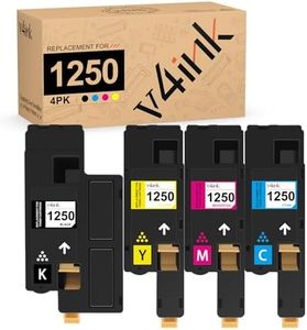 v4ink Compatible Toner Cartridge Replacement for Dell 1250 (KCMY, 4-Pack), for use in Dell 1250c Dell 1350cnw Dell 1355cn 1355cnw c1760nw c1765nf c1765nfw Printer