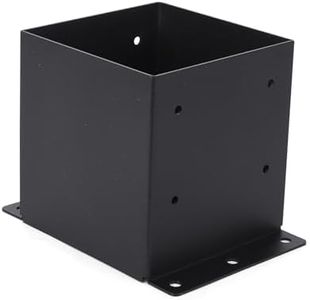 6x6 Post Base 4 Pcs, 5.6x5.6in Wood Post Brackets, Heavy Duty Powder-Coated Post Anchor, Deck Post Brackets Support Deck Base Plate Pergola Brackets Fence Kit Mailbox Mount, Black