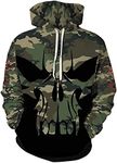 JooMeryer Men's Viking Totem 3D Print Long Sleeve Hoodies Pullover Sweatshirt, Camo the World Tree, Large