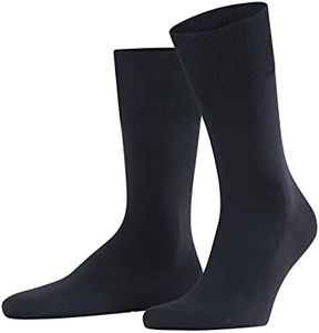 FALKE Men's No. 6 Dress Socks, Lightweight, Silky Soft, Breathable, Luxurious Merino Wool Silk, Designer Stockings, Blue (Dark Navy 6370), 11-12, 1 Pair