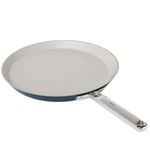 Ember Cookware Arcilla Ceramic Non Stick Dosa Tawa 28cm | Stainless Steel Handle | with Spatula | Induction Safe | Non Toxic Tawa | PFAS, PTFE & PFOA Free | Capri Series | Blue