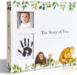 Animal Themed Baby Milestone Book, Baby Memory book with Front Pocket for Photo, 8.9 x 8.2 Baby Book Keepsake, 80 Pages Baby Memory Book for Boy and Girl, Baby First Year Keepsake Book