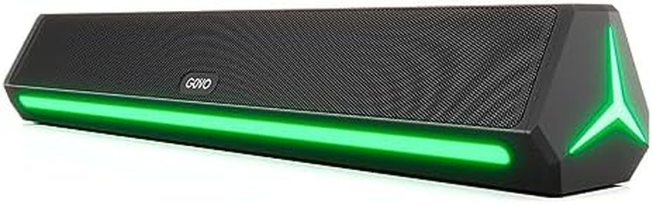 GOVO GoSurround 300 | 25W Bluetooth Sound bar, 2000 mAh Battery, 2.0 Channel with 52mm Drivers, Multicolor LED Lights with TWS, AUX, Bluetooth and USB (Platinum Black)