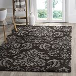 Safavieh Florida Shag Collection Accent Rug - 3'3" x 5'3", Dark Brown & Smoke, Non-Shedding & Easy Care, 1.2-inch Thick Ideal for High Traffic Areas in Entryway, Living Room, Bedroom (SG460-2879)