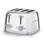 Smeg TSF03SSUK 4 Slice Toaster, Extra Wide Slots, 3 pre set programmes, Polished Stainless Steel