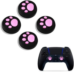 4Pcs Cat Paw Pink Ps5 Thumbstick Grips