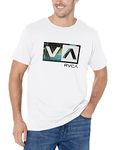 RVCA Men's Graphic Short Sleeve Crew Neck Tee Shirt, Balance Box/White, Large