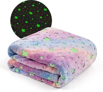 Winthome Manta Infantil Suave - Manta para Niños Brilla en la Oscuridad, Manta de Bebé Franela Acogedora para Niñas y Niños, Navidad, Regalo, Blanket para Todas Las Estaciones (Estrellas, 130x170cm)