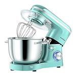 Aucma Stand Mixer, 6.2L Food Mixer, Electric Kitchen Mixer with Bowl, Dough Hook, Wire Whip & Beater (6.2L, Blue)