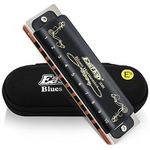 East top Mouth Organ Key of Eb 10 Holes 20 Tones Diatonic Harmonica Mouth Organ Musical Instrument for Beginners, Professionals and Kids with Black Case