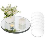 NUPTIO Round Mirror Candle Plates 30cm: 12 Pcs Wedding Table Centrepieces Candle Holders for Pillar Candles Mirrored Tray 2mm Rounded Candles Plate Mirrors Ceremony Diy Craft Project Table Decoration