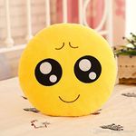 The Purple Tree Soft Plush Emoji Cushion Pillow for Sofa (Pack of 1, Pleading Face) Best Gift for Friends, Kids Cushion, Emoji Pillow, Decorative Throw Pillows, BFF Gifts, Gift for Boyfriend