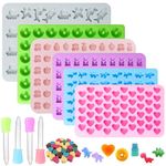 TAIXING 6Pcs Gummy Bear Mould, Candy Silicone Moulds Mini Chocolate Moulds Silicone Jelly Moulds with 4 Droppers, Nonstick Gummy Moulds Sweet Moulds for DIY Candy Gummy Chocolate Wax Melt