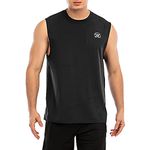 MEETWEE Men's Tank Top, Mesh Sleeveless T-Shirt Quick Dry Muscle Tank Shirt Sport Undershirt Gym Vest for Fitness Workout Athletic Running Black