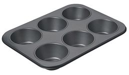 Chicago Metallic Professional Non-Stick 6-Cup Giant Muffin Tin, 35.5 x 27 x 4.5 cm (14" x 10.5" x 2"), Grey