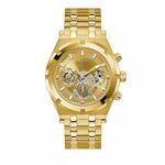 GUESS Stainless Steel Analog Beige Dial Men Watch-Gw0260G4, Gold Band