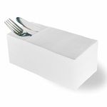 PEACHICHA Disposble Cloth Like Napkins,Built-in Flatware Pocket,Pocket Napkins,Wedding Linen Feel White Paper Napkins, 50 Count