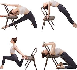 BODYRHYTHM Yoga Auxiliary Chair with Lumbar Back Support for Abs & Core, Balance Handstand, Flexibility and Strength Training and Back Pain Relieving. (Grey)