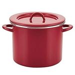 Rachael Ray Create Delicious Stock Pot/Stockpot with Lid - 12 Quart, Red