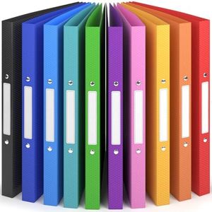 ACROPAQ - 10 x Classeur Souple A4-2 Anneaux, Avec Étiquettes de Dos, Dos de 2,5 cm, Arc-en-ciel, Collection de Couleurs "Nature" - Classeurs à Anneaux A4, Petit Classeur, Classeur A4
