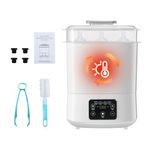 Baby Bottle Sterilizer & Dryer, Electric Baby Sterilizer with Digital LCD, Portable Steam Bottle Sanitizer for Baby Stuffs, Bottles & Breast Pump Accessories, Auto Power-Off, Warming Milk and Food