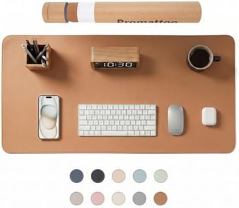 PROMATTOO Oversized Non-Slip Desk Pad Protector – Grips Desk Firmly, Anti-Slip Like You've Never Seen! Vegan Leather Waterproof Laptop Mat for Keyboard & Mouse – Large Office Pad– Caramel Brown