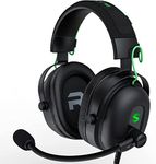 Black Shark Gaming Headset with Noise Canceling Cardioid Mic, Gaming Headsets for PC, PS4, PS5, Xbox, Switch, 50mm Dynamic Drivers, Over-Ear Gaming Headphones with Microphone & LED Light