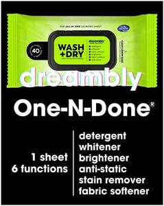 Dreambly Laundry Sheet, Organic, 6 in 1 Detergent, Whitener, Stain Remover, Brightener, Fabric Softener, Anti-Static, 40 Sheets (1 Pack)