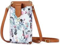 Peacocktion Small Crossbody Cell Phone Purse for Women, Lightweight Mini Shoulder Bag Wallet with Credit Card Slots, A-z01-brown, Small