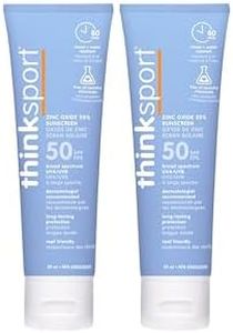 Thinksport SPF 50 plus Mineral Sunscreen, 3 Oz., Natural Sunblock for Sports & Active Use - Water Resistant - Sun Screen for Sun Protection, Pack of 2