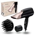 Panasonic EHNA67 Hydrating Nanoe Salon Dryer with Oscillating Quick Dry Nozzle, Diffuser, and Concentrator Attachments, Black/Rose Gold