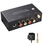 EKLEVOR Phono Preamp M/M with RCA Input & Output, Phono Preamp for Turntable 6.35MM Headphone Amplifier, Low Noise, DC12V Power Adapter for Turntable Mini Stereo Audio Hi-Fi Phonograph