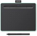 Wacom Intuos Small Bluetooth Graphics Drawing Tablet, Portable for Teachers, Students and Creators, 4 Customizable ExpressKeys, Compatible with Chromebook Mac OS Android and Windows - Pistachio