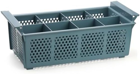 Nicunom Large Flatware Rack, 16" Plastic Cutlery Basket 8-Slot Silverware Organizer for Knives, Forks, Spoons, Utensils, Flatware Dishwasher Basket for Kitchen Restaurant Camping RV