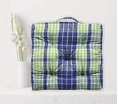 Oasis Home Collection Cotton Shell Filled with Natural Floor Cushion - Green & Blue