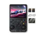 R36S Handheld Game Console 3.5 inch Retro Emulator System Transparent Black 64GB