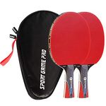 Ping Pong Paddles - 5 Star Premium 2-Player Set | Premium Table Tennis Paddles for Advanced Training with Flared Handle + Portable Storage Case for Free | raquette de ping Pong for Indoor & Outdoor