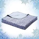 Elegear Cooling Blanket for Summer, Q-Max 0.5 Japanese Arc-Chill Cool Fiber Throw for Hot Sleepers, Night Sweats, Adult Sofa Travel, Lightweight, Double/King Size Bed, 200x220cm, Blue